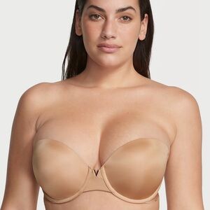 VICTORIA'S SECRET BARE Illusions Smooth Uplift Strapless Bra 36C Praline 5 Way